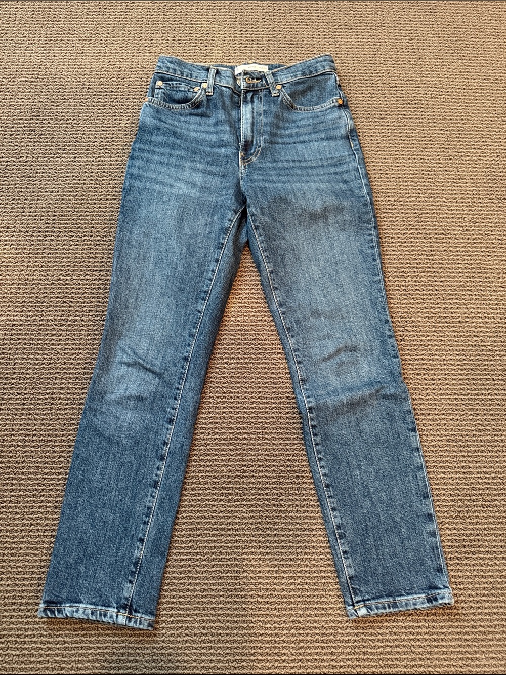 Mango Women's Straight-Leg Jeans in Medium Blue Wash